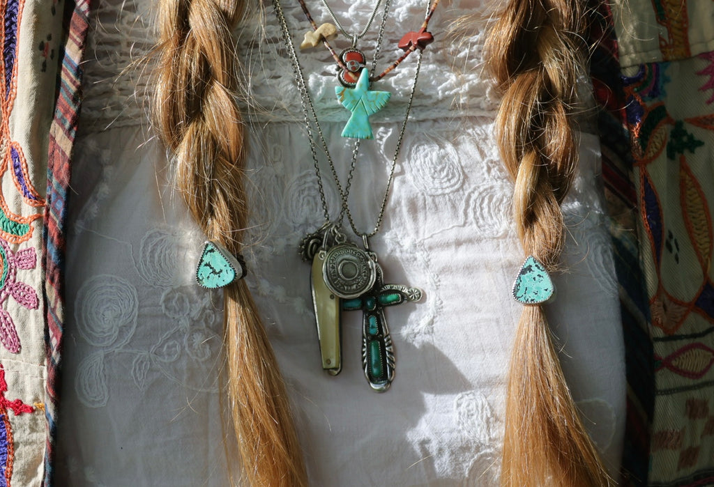 Tibetan Turquoise Hair Jewellery Set