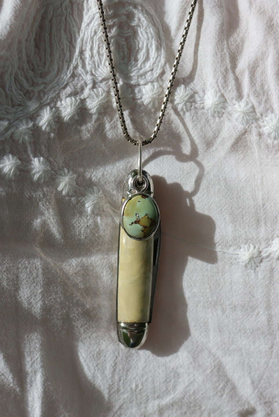Vintage Penknife and Turquoise Pendant