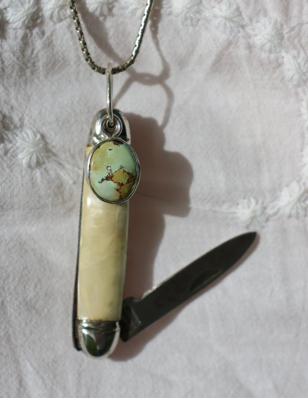 Vintage Penknife and Turquoise Pendant