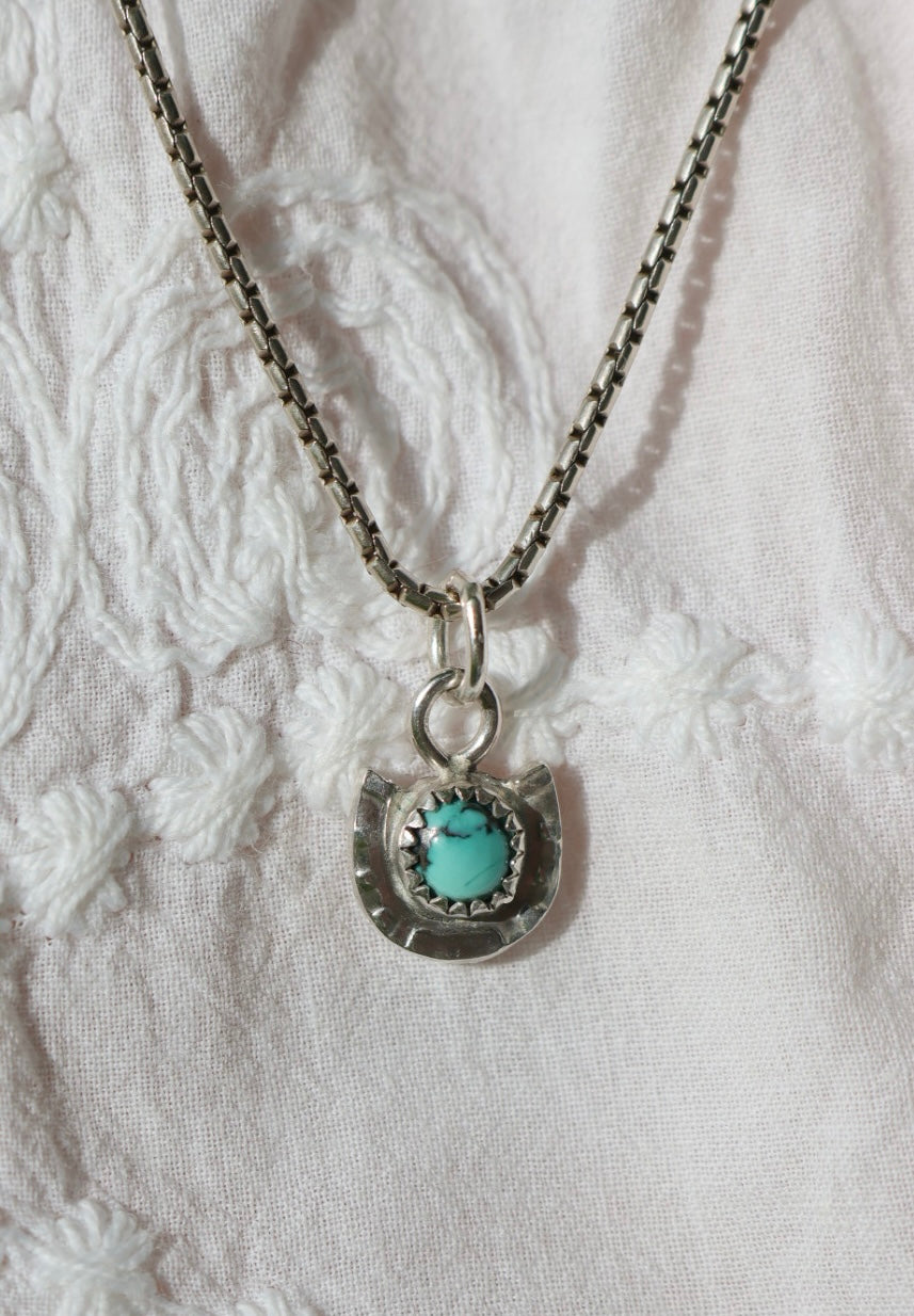 Turquoise Horseshoe Pendant