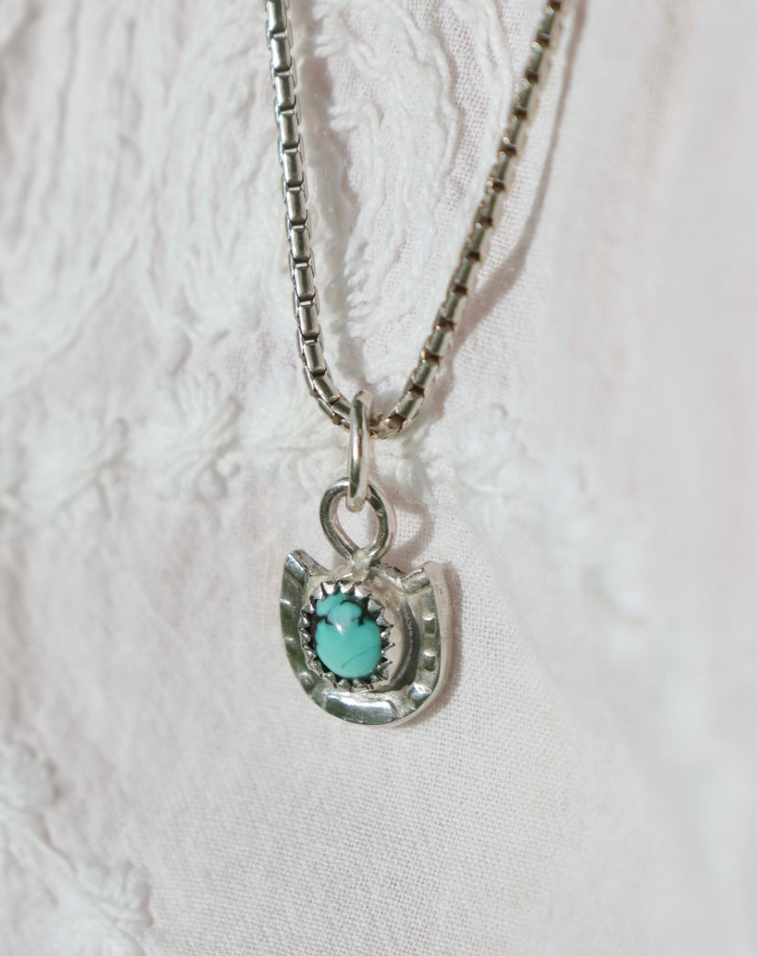 Turquoise Horseshoe Pendant