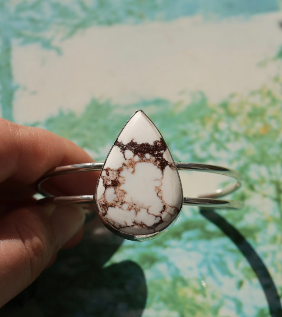 White Horse Jasper Bangle