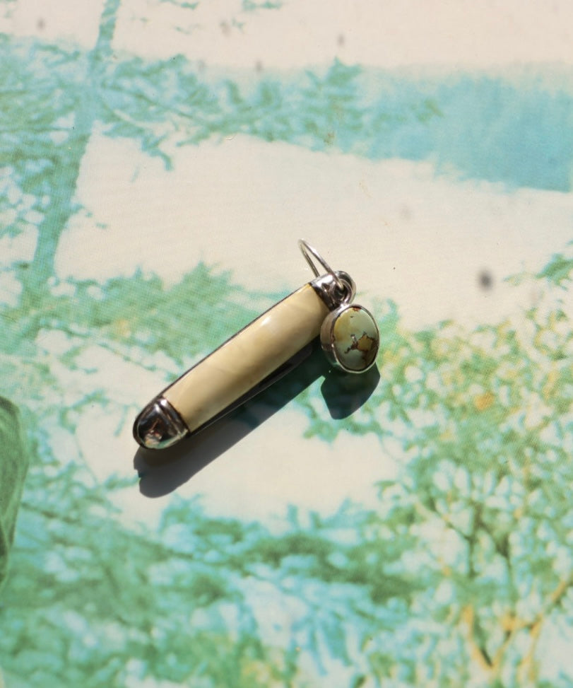 Vintage Penknife and Turquoise Pendant