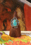 Arizona Turquoise "Cactus Flower" Ring size 'O'
