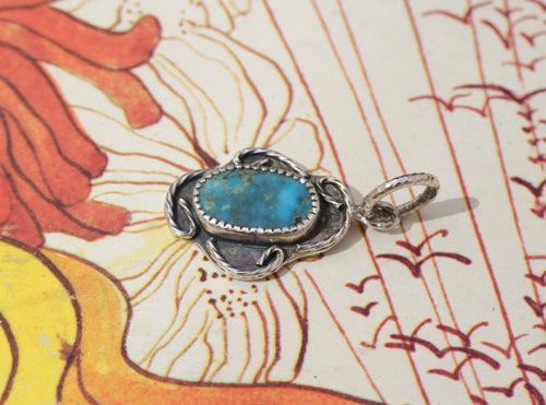 Arizona Turquoise "Cactus Flower" Pendant
